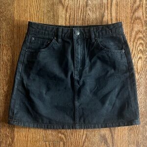 Stradivarius Classic Black Denim Skirt